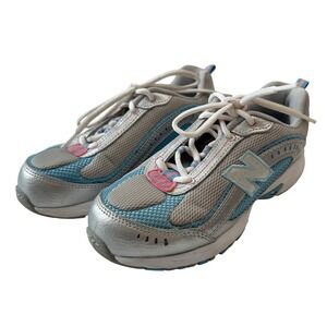 New Balance 552 Running‎ Shoes Cushioned Athletic Sneakers Silver Blue Kids 2.5
